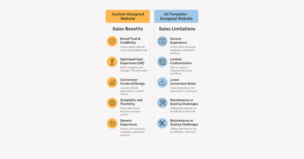 Custom vs. AI-Generated Websites: Which Drives Better Sales?